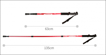 Preview: Zusammenschiebbarer Wanderstock  - Trekkingstock mit Federung